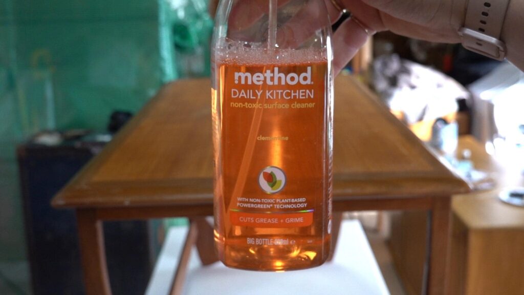 A bottle of Method Daily Kitchen Cleaner