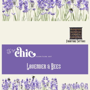 An image showing decorative furniture tattoos featuring various arrangements of colorful butterflies on a white background. The text reads "It's So Chic Furniture Art Colourful Butterflies." Different package sizes are detailed alongside the designs.