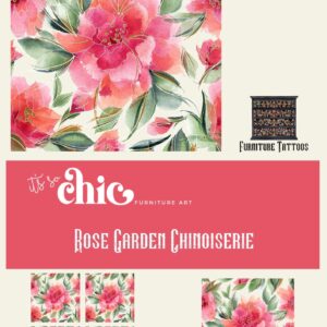 An advertisement for "It's So Chic" Furniture Art featuring the "Colourful Butterflies" design. It includes an image showcasing vibrant butterflies, product images, and text indicating pack options of 2 sheets or 1 sheet, both measuring 18.5cm x 18.5cm.