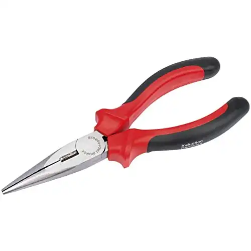 Draper Redline 165 mm Heavy Duty Long Nose Pliers with Soft Grip Handles