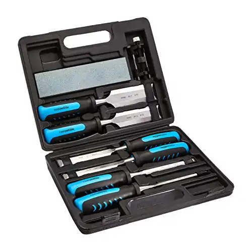 Amazon Basics 8-Piece Woodworking Wood Chisel Set