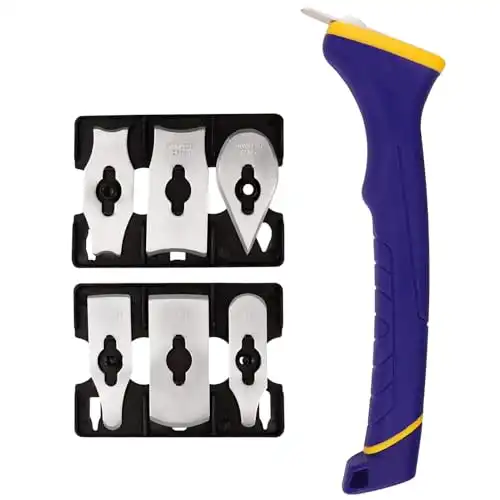 Soft Grip Contour Paint Scraper, 6pcs Different Stainless Steel Blades for Removing Paint