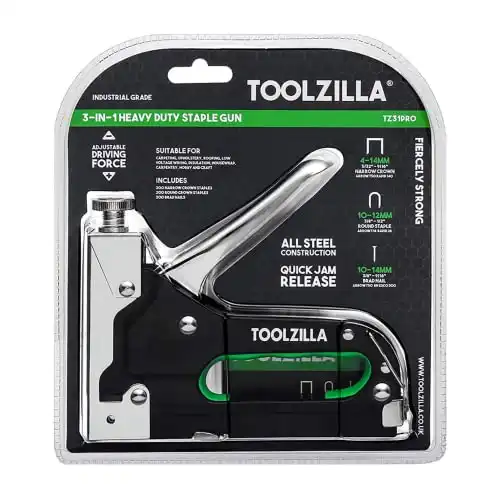 TOOLZILLA 3-in-1 Heavy Duty Staple Gun & 600 Staple Selection Pack