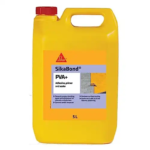 Sika Sikabond PVA+ | Multipurpose Primer, Adhesive, Bonding Agent, Sealer and Dustproofer for Wood, Crock and Textiles - 5 Litre