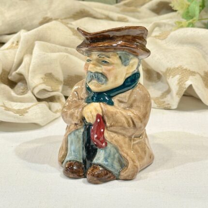 Vintage Roy Kirkham "Poor Man" Toby Jug, Hand Painted Staffordshire, Collectable