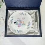 Vintage Aynsley Little Sweetheart Boxed Cheese Plate & Knife Set, English Bone China