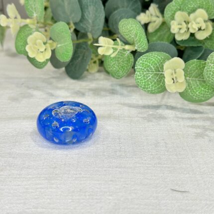 Vintage Tweedsmuir Art Glass Paperweight, Chris Dodds Scottish Blue Orb, Desk Decor