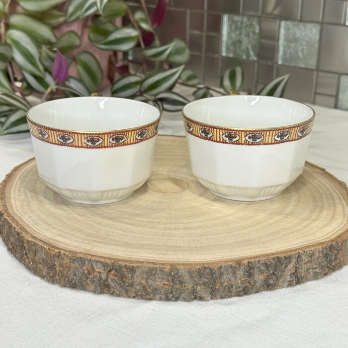 Antique Limoges Teacups by Sigma, French Porcelain, c.1910s, Art Nouveau