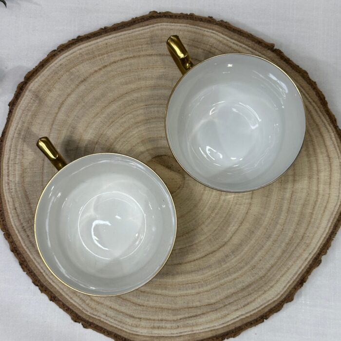 Antique Limoges Teacups by Sigma, French Porcelain, c.1910s, Art Nouveau