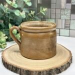 Antique French Confit Pot - Brown Glazed Stoneware, Rustic Kitchen Decor