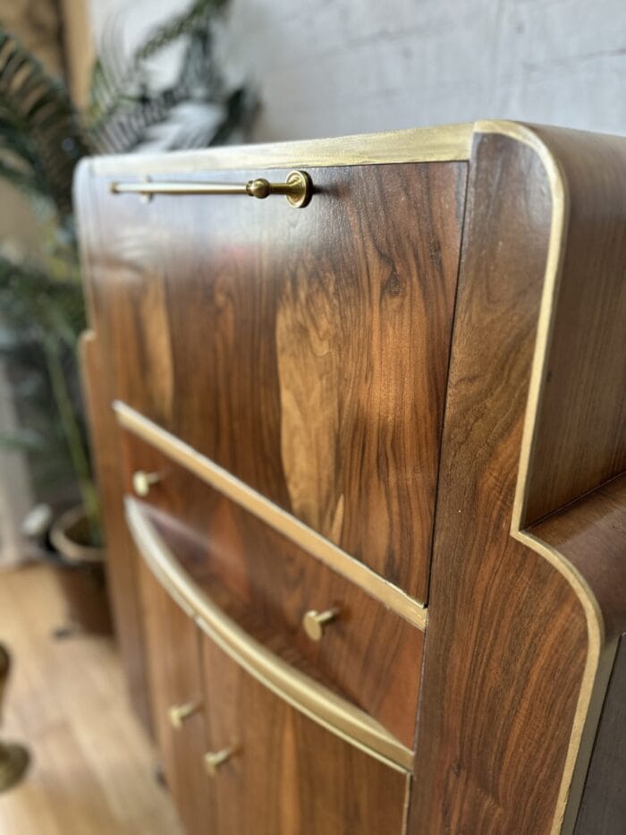 Cocktail Cabinet, Vintage Drinks Bar, Art Deco, 1930’s Drinks Unit, Retro Bar, Walnut - MADE TO ORDER - Image 4