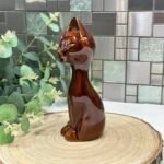 Denmead Pottery Cat Figurine - Retro Kitsch Long Neck Cat