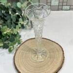 intage Crystal Trumpet Vase Clear Cut Glass Garland & Bows Design