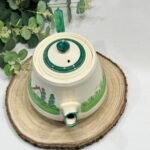 Vintage 1950s Art Deco Cottage Teapot 2 Pint Hand-Painted Made in England