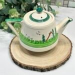 Vintage 1950s Art Deco Cottage Teapot 2 Pint Hand-Painted Made in England