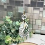 Vintage Crystal Chandelier Drops Pair Large Faceted Teardrop Prisms Craft