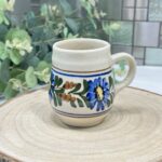Vintage Hand-Painted Floral Pitcher & 2 Mugs Set Ceramic Folk Art