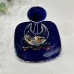 Vintage Japanese Cobalt Blue Vase & Dish Pheasant Floral Chokin Style