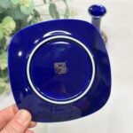 Vintage Japanese Cobalt Blue Vase & Dish Pheasant Floral Chokin Style