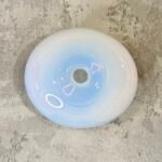 Sugahara Opaline Glass Vase Japan Modernist Pebble Low Bowl SGHR Opalescent