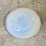 Sugahara Opaline Glass Vase Japan Modernist Pebble Low Bowl SGHR Opalescent