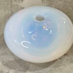 Sugahara Opaline Glass Vase Japan Modernist Pebble Low Bowl SGHR Opalescent