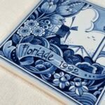 Vintage Delft Blue Floriade 1992 Tile Dutch Holland Souvenir