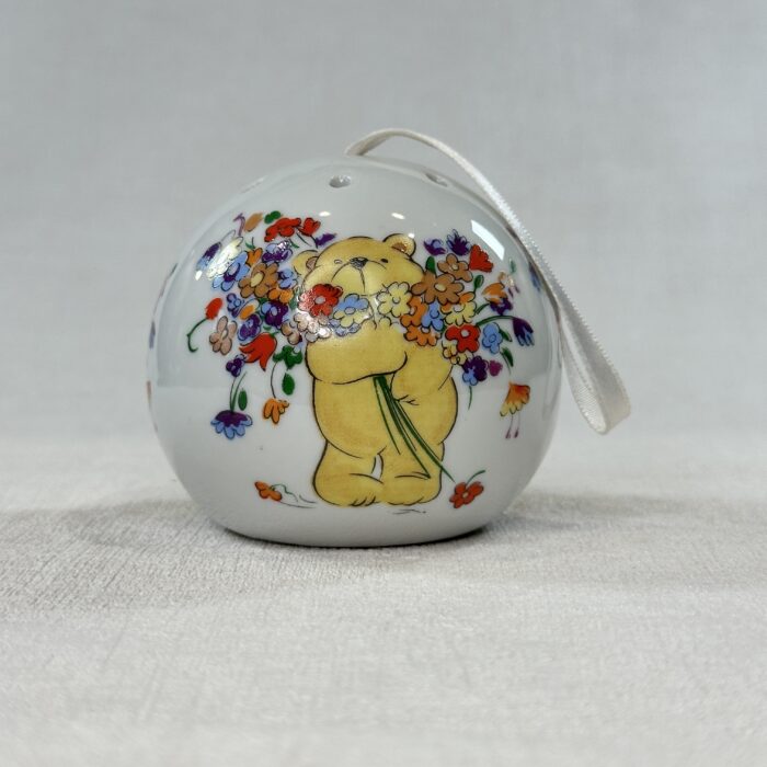 Vintage Teddy Bear Pomander Potpourri Diffuser Floral China Ornament