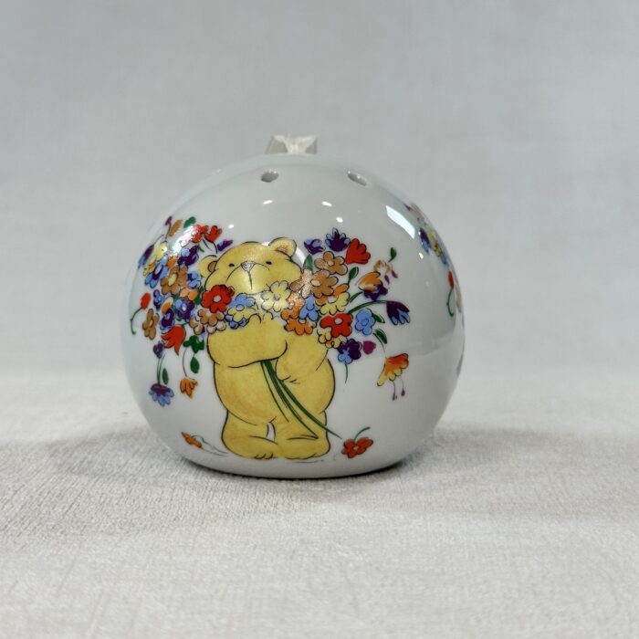 Vintage Teddy Bear Pomander Potpourri Diffuser Floral China Ornament