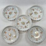 5 Vintage Tartlet Dishes Porcelain Fruit Pattern GL Korea Baking Moulds