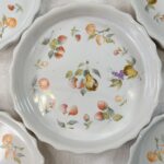 5 Vintage Tartlet Dishes Porcelain Fruit Pattern GL Korea Baking Moulds