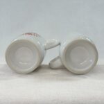 Pair Retro "Have A Break" Mugs Red Kettle 80s Pedestal Mugs