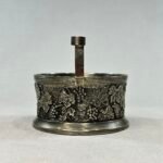 Silver Plated Wine Bottle Coaster Grapevine Design French Vintage