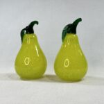 Pair Kosta Boda Gunnel Sahlin Glass Pears Paperweights Sculptures Swedish