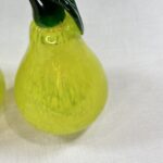 Pair Kosta Boda Gunnel Sahlin Glass Pears Paperweights Sculptures Swedish