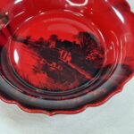 Vintage Royal Doulton Flambe Bowl Country Scene 1930s Red Black