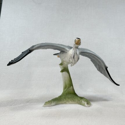 Vintage Goebel Grey Heron Figurine Bird Porcelain 1975 Rare