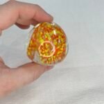 Vintage Murano Glass Paperweight Floral Design 1960s Mid-Century