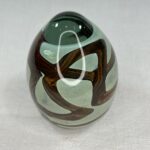 Mdina Glass Paperweight Egg Earth Tones Malta Michael Harris