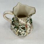 Vintage Mason's Ironstone Jug Green Applique Floral 1970s