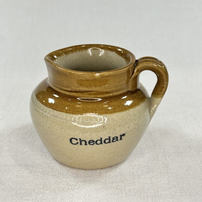 Vintage Cheddar Stoneware Jug | Salt Glazed Creamer | Treacle Glaze | Hand-Painted