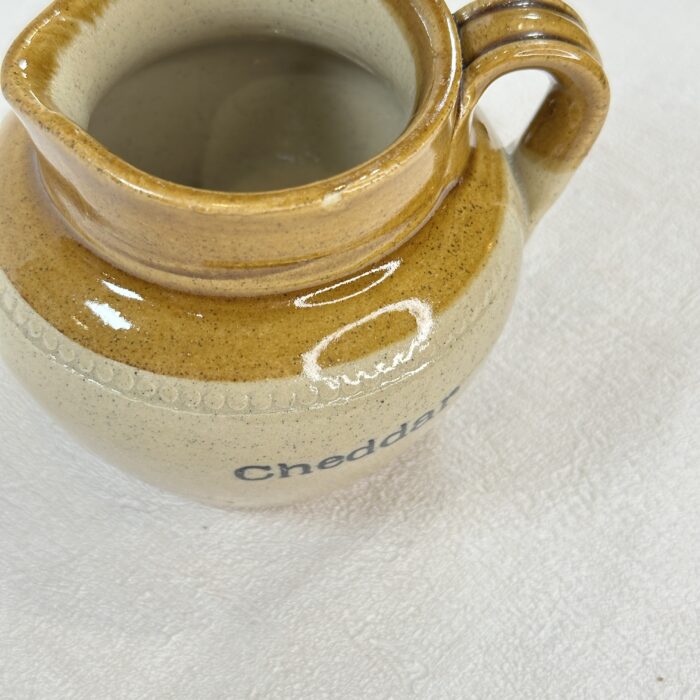 Vintage Cheddar Stoneware Jug | Salt Glazed Creamer | Treacle Glaze | Hand-Painted