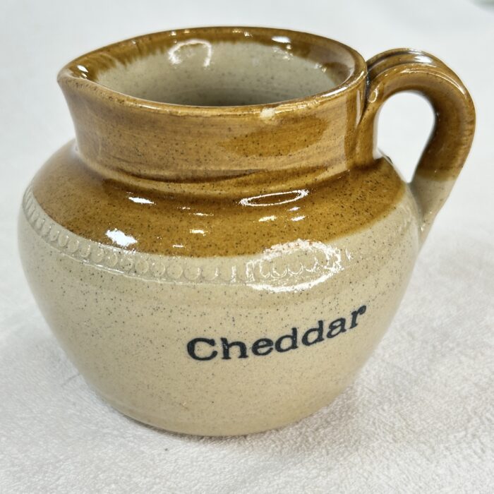 Vintage Cheddar Stoneware Jug | Salt Glazed Creamer | Treacle Glaze | Hand-Painted