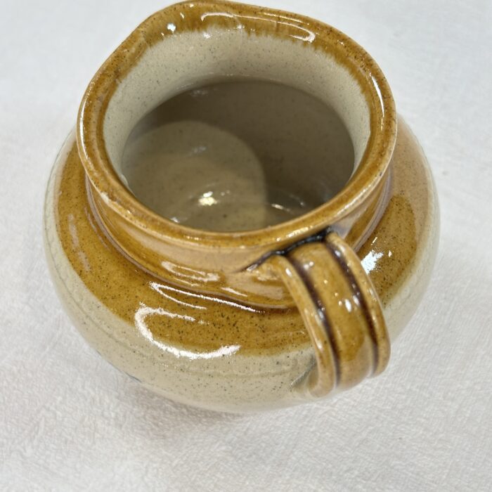 Vintage Cheddar Stoneware Jug | Salt Glazed Creamer | Treacle Glaze | Hand-Painted