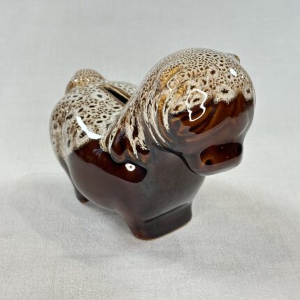Vintage Horse Money Box | Brown Glazed Ceramic Piggy Bank | Fosters Style