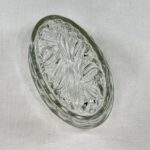 Vintage Glass Jelly Mould | Oval Fluted Pie Mold | Leaf Design