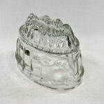 Vintage Glass Jelly Mould | Oval Fluted Pie Mold | Leaf Design