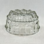 Vintage Glass Jelly Mould | Oval Fluted Pie Mold | Leaf Design