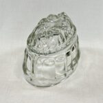 Vintage Glass Jelly Mould | Oval Fluted Pie Mold | Leaf Design
