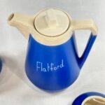 Vintage Devonmoor Blue Tea/Coffee Set - 6 Piece - Souvenir Ware - Flatford, Tintern Abbey